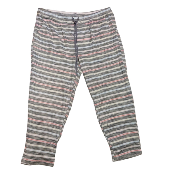 TWO Secret Treasures pajama sweatpants BRAND NEW striped and gray - Picture 2 of 3